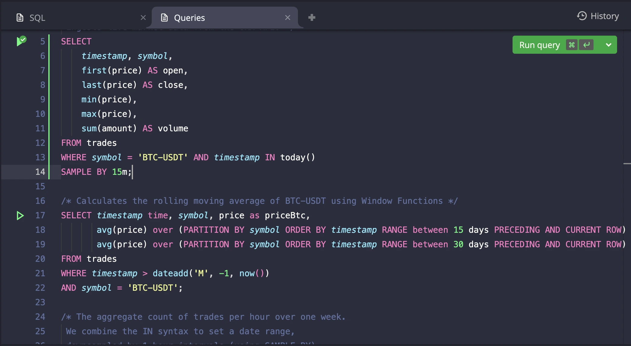 Code Editor in the Web Console